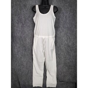 Frank & Eileen Jumpsuit Womens Small White Cotton Heritage Jersey Tank Romper